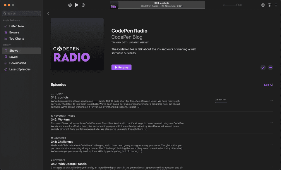 Codepen Radio