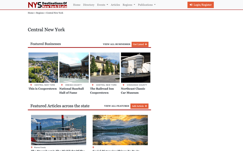 Destinations of New York State