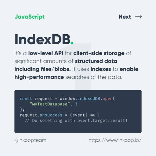 8 Web APIs - Indexed DB, Web SQL, Vibration, and more.