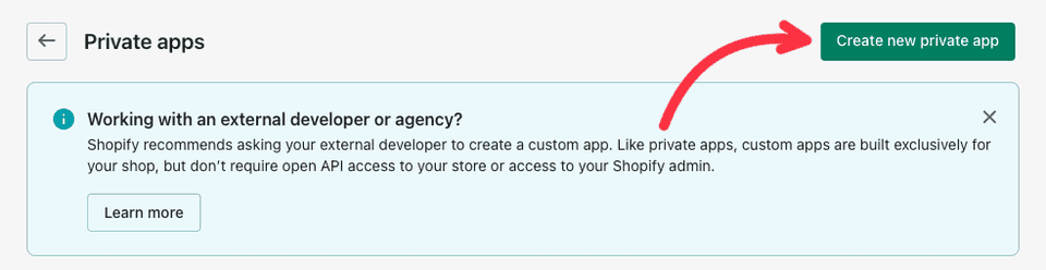 Shopify Private Apps