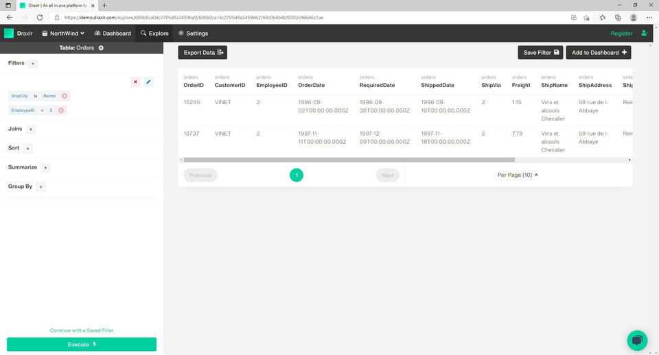 How to Create Dashboard from Postgres or MySQL Database - Filters