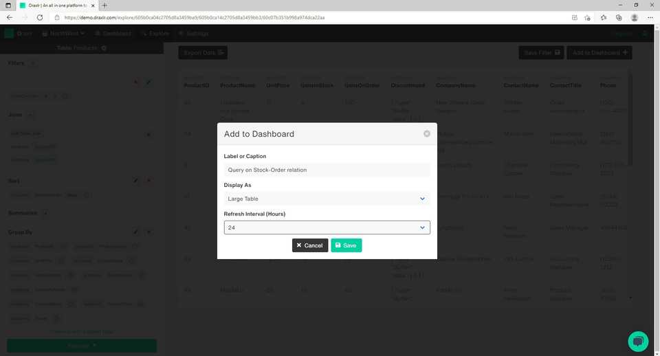 How to Create Dashboard from Postgres or MySQL Database - Adding to dashboard