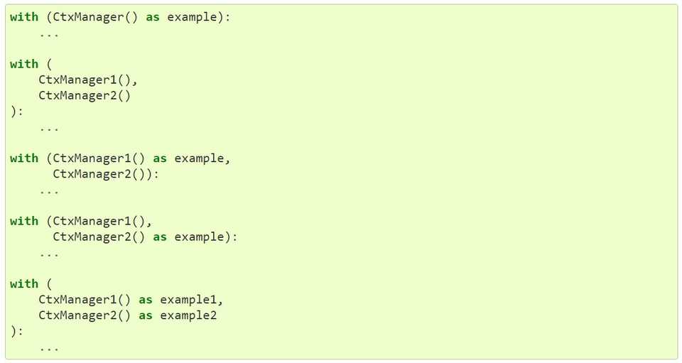 Parenthesized Context Managers