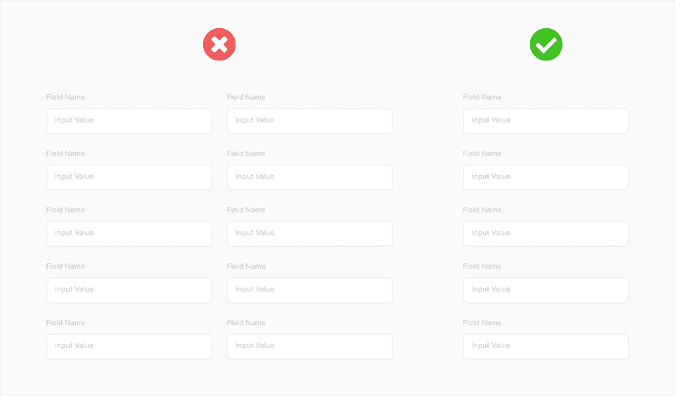 Don't build horizontal or multi-column forms UI